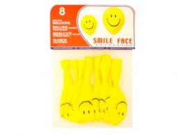 8 globos cara sonriente